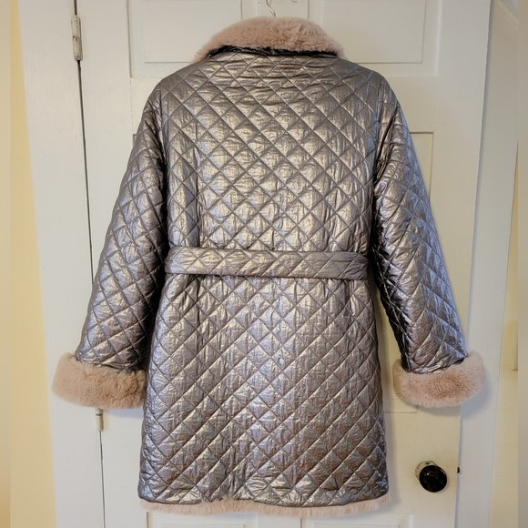 NWOT Reversible Faux Fur Coat - Picture 9 of 13